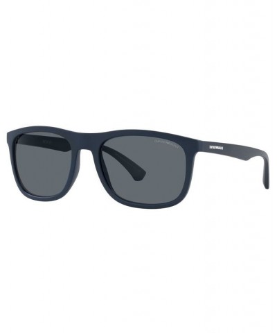 Sunglasses EA4158 57 MATTE BLUE/DARK GREY AR BLUE EXTERNAL $62.35 Unisex