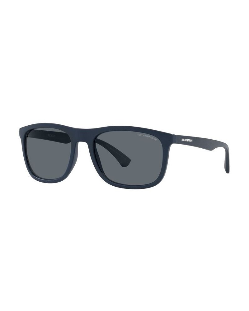 Sunglasses EA4158 57 MATTE BLUE/DARK GREY AR BLUE EXTERNAL $62.35 Unisex