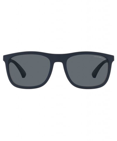 Sunglasses EA4158 57 MATTE BLUE/DARK GREY AR BLUE EXTERNAL $62.35 Unisex