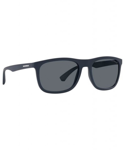 Sunglasses EA4158 57 MATTE BLUE/DARK GREY AR BLUE EXTERNAL $62.35 Unisex