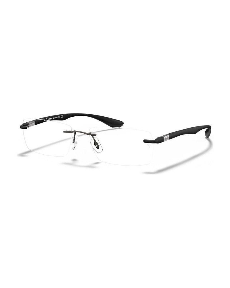 RX8724 Unisex Rectangle Eyeglasses Dark Gray $31.92 Unisex