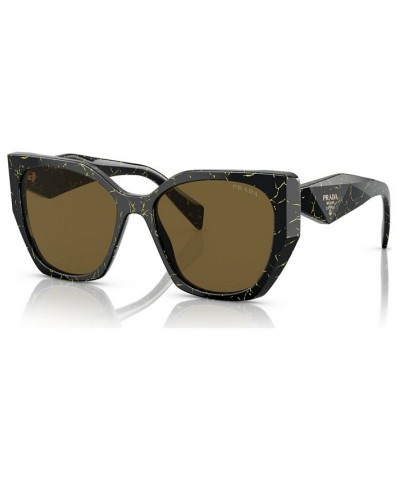 Women's Sunglasses PR 19ZS55-X Black/Yellow Marble $68.85 Womens