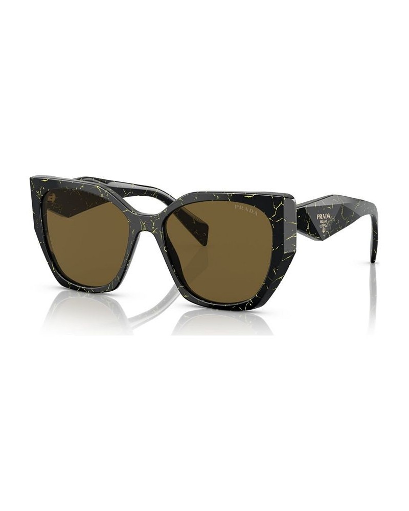 Women's Sunglasses PR 19ZS55-X Black/Yellow Marble $68.85 Womens