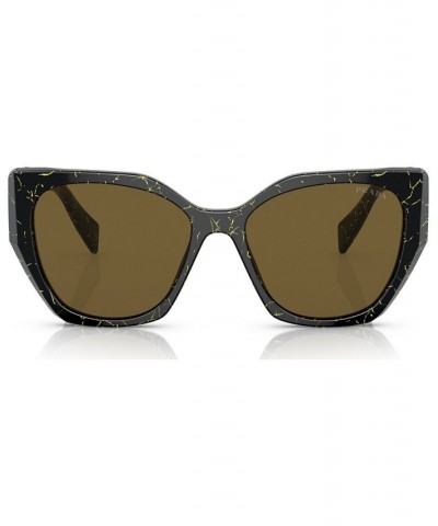 Women's Sunglasses PR 19ZS55-X Black/Yellow Marble $68.85 Womens