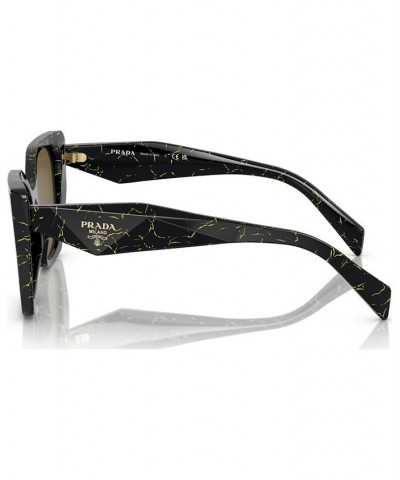 Women's Sunglasses PR 19ZS55-X Black/Yellow Marble $68.85 Womens