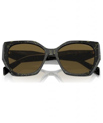 Women's Sunglasses PR 19ZS55-X Black/Yellow Marble $68.85 Womens