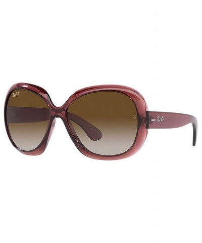 Women's Polarized Sunglasses RB4098 JACKIE OHH II 60 Transparent Dark Brown $53.46 Womens