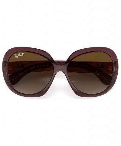 Women's Polarized Sunglasses RB4098 JACKIE OHH II 60 Transparent Dark Brown $53.46 Womens