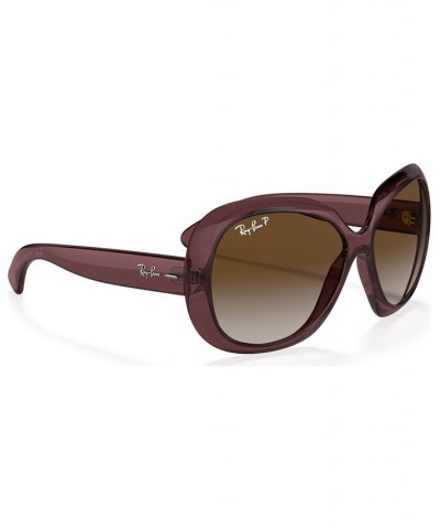 Women's Polarized Sunglasses RB4098 JACKIE OHH II 60 Transparent Dark Brown $53.46 Womens