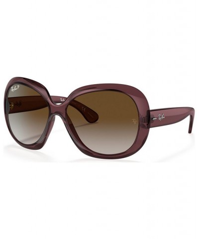 Women's Polarized Sunglasses RB4098 JACKIE OHH II 60 Transparent Dark Brown $53.46 Womens