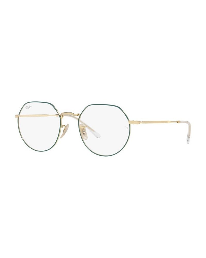 RB6465F JACK OPTICS Unisex Irregular Eyeglasses Matte Petroleum on Arista $53.70 Unisex