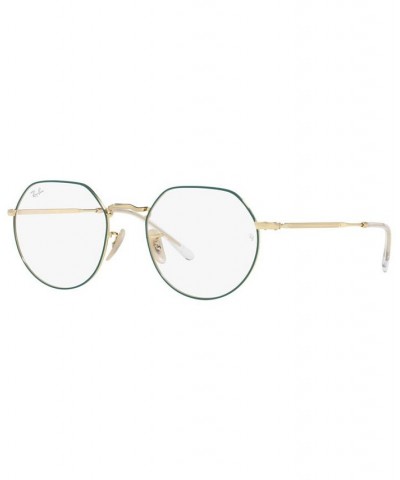 RB6465F JACK OPTICS Unisex Irregular Eyeglasses Matte Petroleum on Arista $53.70 Unisex