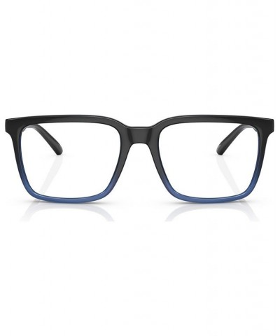 Unisex Rectangle Eyeglasses AN721555-O Transparent Cobalto Gradient Black $25.81 Unisex