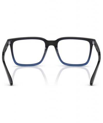 Unisex Rectangle Eyeglasses AN721555-O Transparent Cobalto Gradient Black $25.81 Unisex