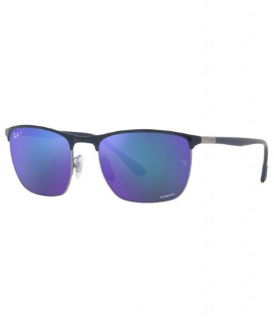 Unisex Polarized Sunglasses RB3686 57 Blue on Gunmetal $56.70 Unisex