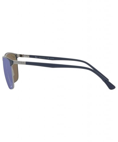 Unisex Polarized Sunglasses RB3686 57 Blue on Gunmetal $56.70 Unisex