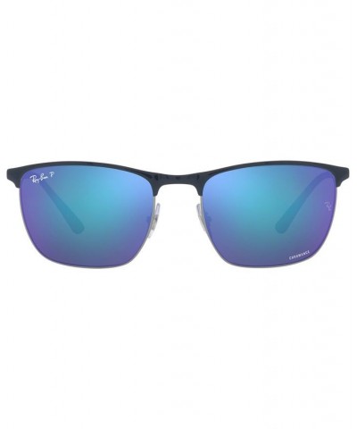 Unisex Polarized Sunglasses RB3686 57 Blue on Gunmetal $56.70 Unisex