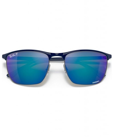 Unisex Polarized Sunglasses RB3686 57 Blue on Gunmetal $56.70 Unisex