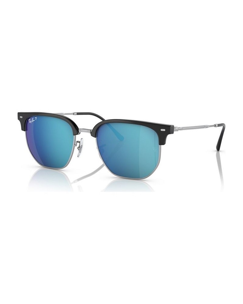 Unisex New Clubmaster 51 Polarized Sunglasses RB441651-ZP Black On Silver-Tone $59.64 Unisex