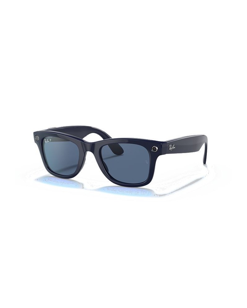 Stories Wayfarer Smart Glasses Shiny Blue $72.38 Unisex