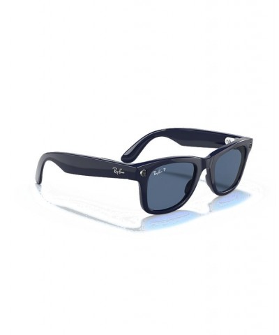 Stories Wayfarer Smart Glasses Shiny Blue $72.38 Unisex