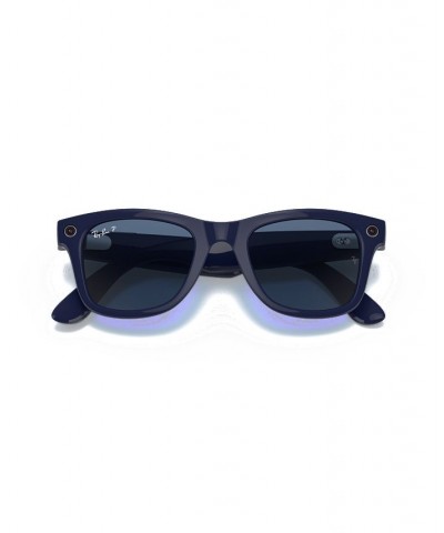 Stories Wayfarer Smart Glasses Shiny Blue $72.38 Unisex