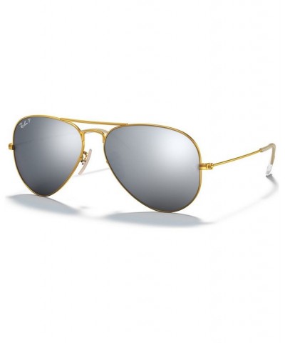 Polarized Sunglasses RB3025 AVIATOR MIRROR GOLD MATTE/PINK MIRROR POLAR $21.30 Unisex