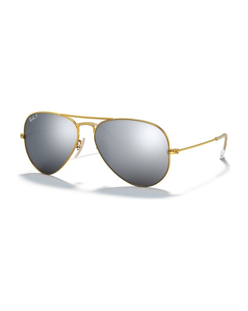 Polarized Sunglasses RB3025 AVIATOR MIRROR GOLD MATTE/PINK MIRROR POLAR $21.30 Unisex