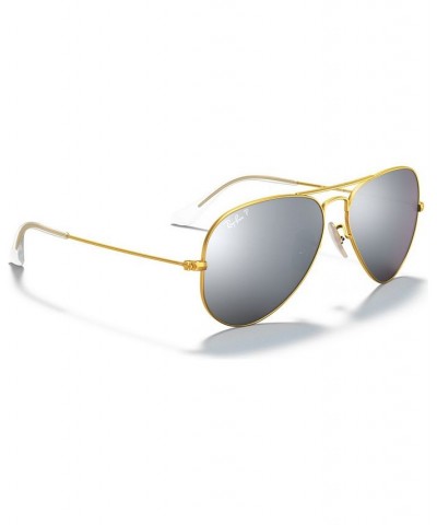 Polarized Sunglasses RB3025 AVIATOR MIRROR GOLD MATTE/PINK MIRROR POLAR $21.30 Unisex