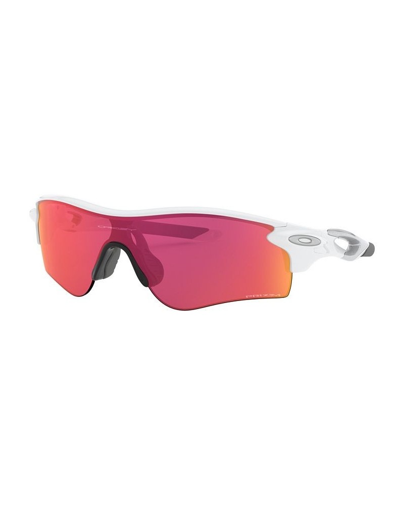 Men's Low Bridge Fit Sunglasses OO9206 RadarLock Path 38 White $22.30 Mens