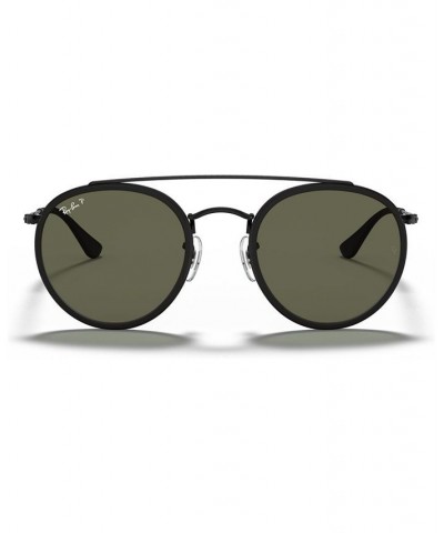Polarized Sunglasses RB3647N ROUND DOUBLE BRIDGE BLACK/GREEN POLAR $67.20 Unisex