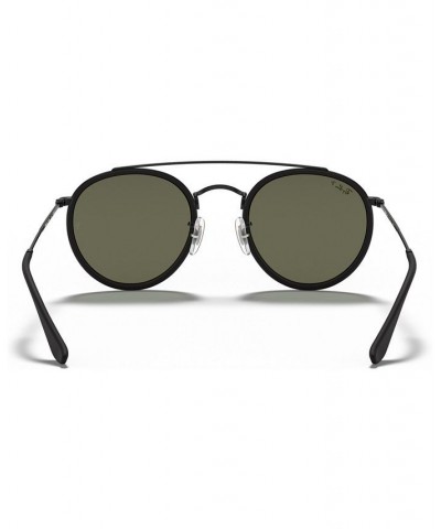 Polarized Sunglasses RB3647N ROUND DOUBLE BRIDGE BLACK/GREEN POLAR $67.20 Unisex