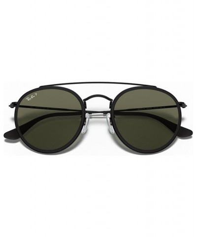 Polarized Sunglasses RB3647N ROUND DOUBLE BRIDGE BLACK/GREEN POLAR $67.20 Unisex