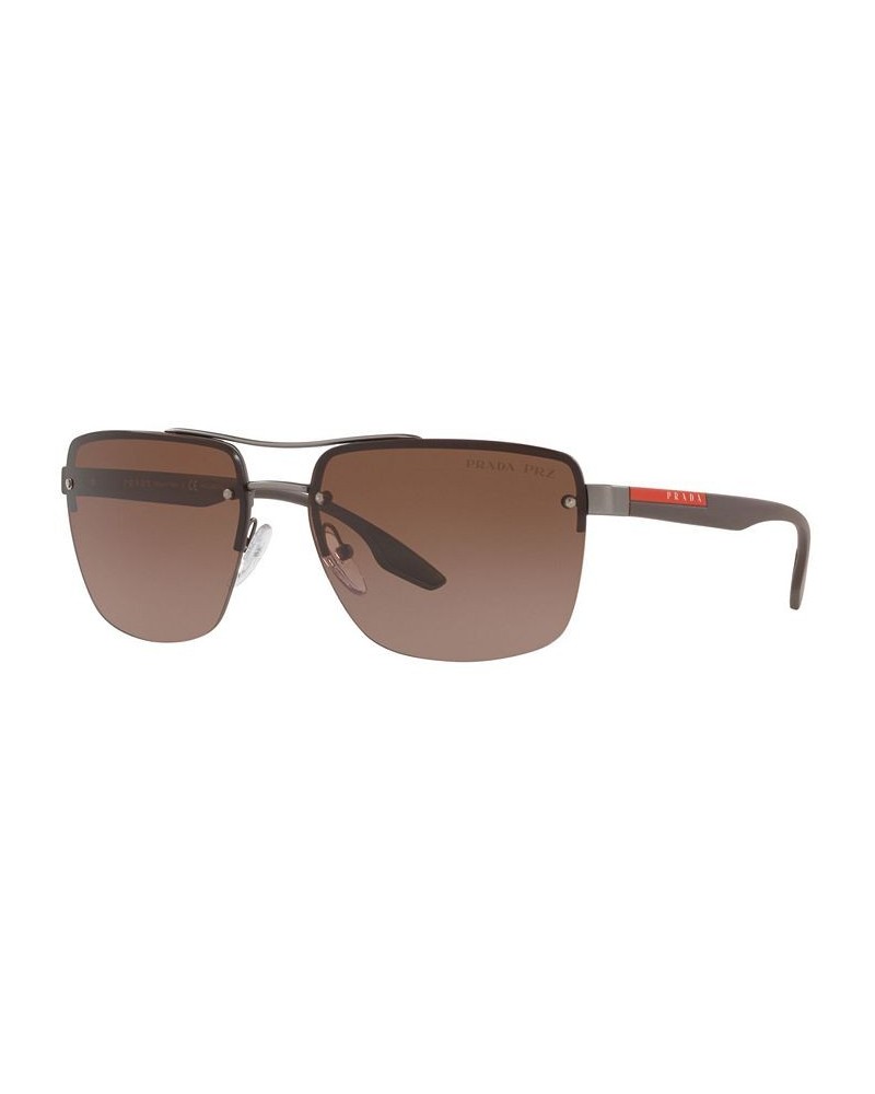 Men's Polarized Sunglasses PS 60US 62 LIFESTYLE GUNMEAL RUBBER/POLAR BROWN GRADIENT $57.13 Mens