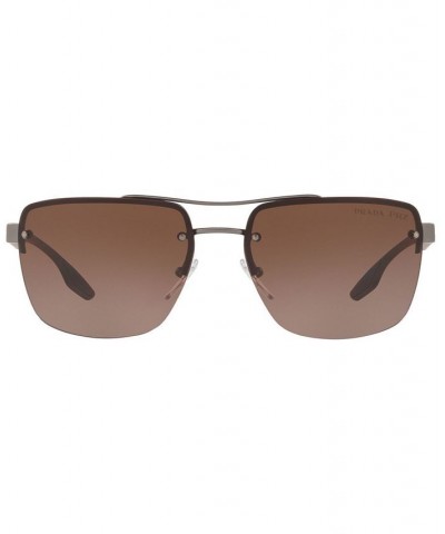 Men's Polarized Sunglasses PS 60US 62 LIFESTYLE GUNMEAL RUBBER/POLAR BROWN GRADIENT $57.13 Mens