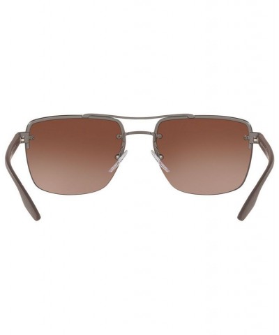 Men's Polarized Sunglasses PS 60US 62 LIFESTYLE GUNMEAL RUBBER/POLAR BROWN GRADIENT $57.13 Mens