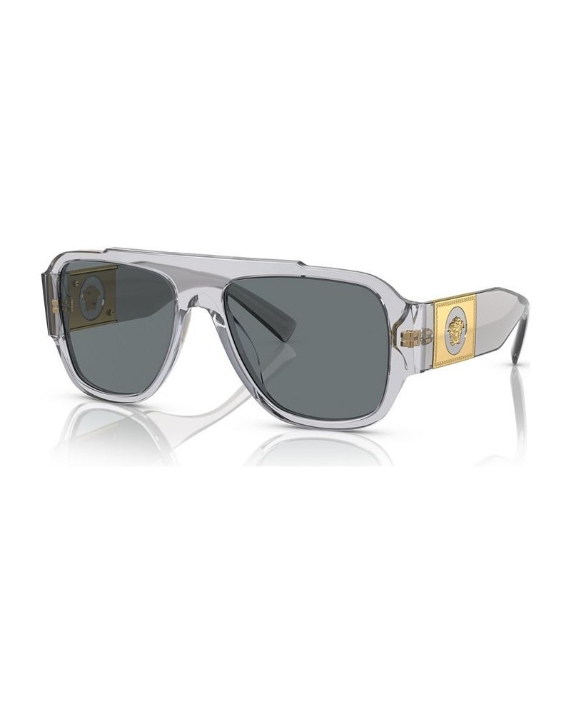 Men's Polarized Sunglasses VE4436U 57 Transparent Gray $68.00 Mens