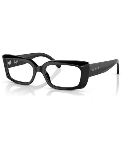 Women's Rectangle Eyeglasses VO544152-O Black $20.79 Womens