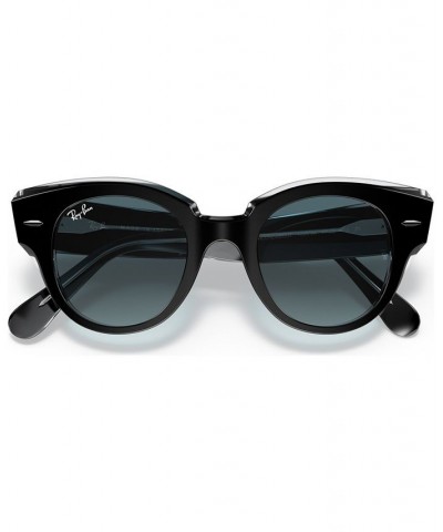 ROUNDABOUT Sunglasses RB2192 47 BLACK ON TRANSPARENT/BLUE GRADIENT GREY $49.14 Unisex