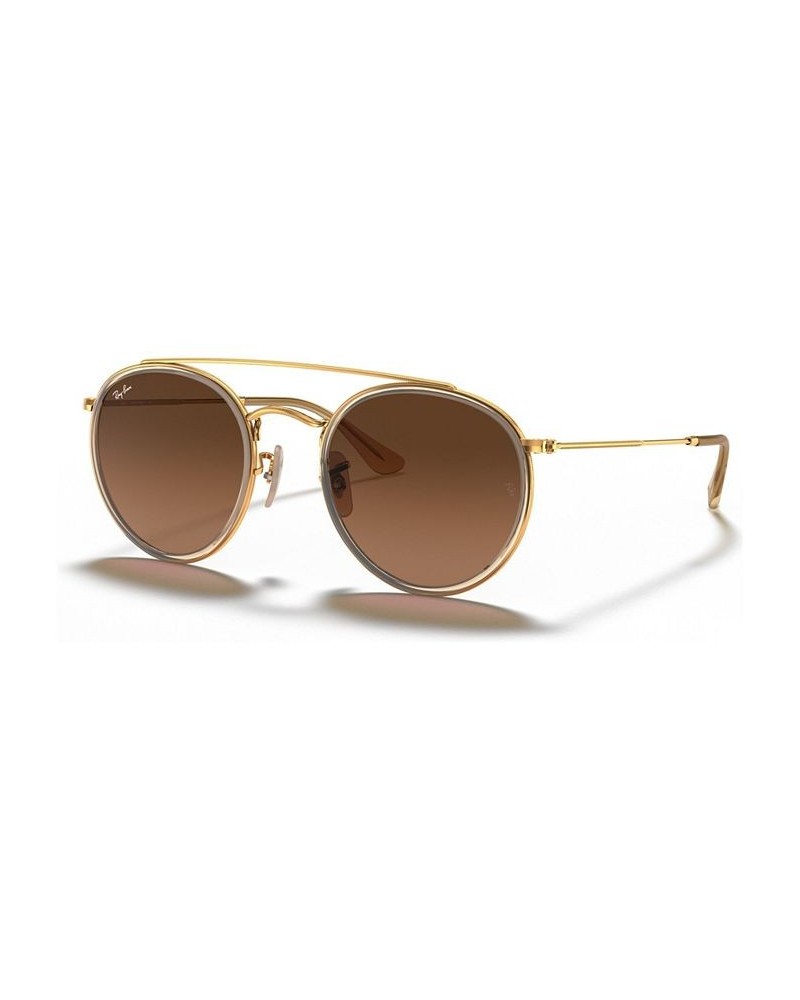 Sunglasses RB3647N ROUND DOUBLE BRIDGE GOLD / BROWN GRADIENT GREY $39.69 Unisex