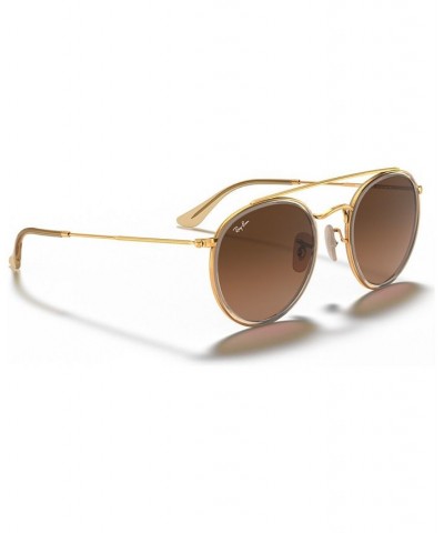 Sunglasses RB3647N ROUND DOUBLE BRIDGE GOLD / BROWN GRADIENT GREY $39.69 Unisex