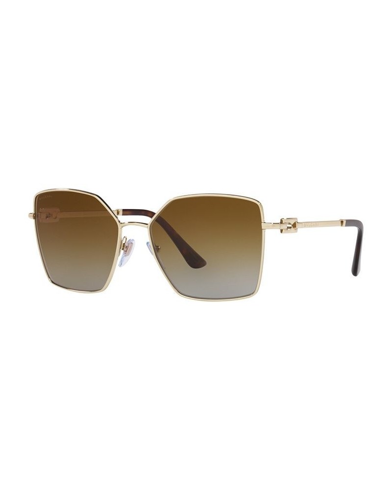 Women's Polarized Sunglasses BV6175 56 Pale Gold-Tone $57.96 Womens