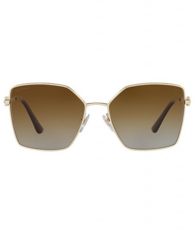 Women's Polarized Sunglasses BV6175 56 Pale Gold-Tone $57.96 Womens