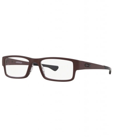 OX8046 Airdrop Men's Rectangle Eyeglasses Burgundy $21.56 Mens