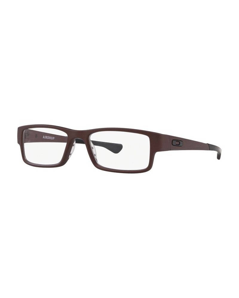 OX8046 Airdrop Men's Rectangle Eyeglasses Burgundy $21.56 Mens