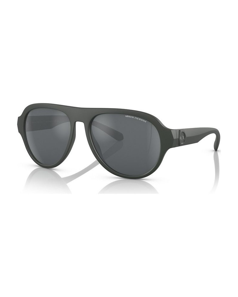 Men's Sunglasses AX4126SU58-Z Matte Dark Green $11.48 Mens