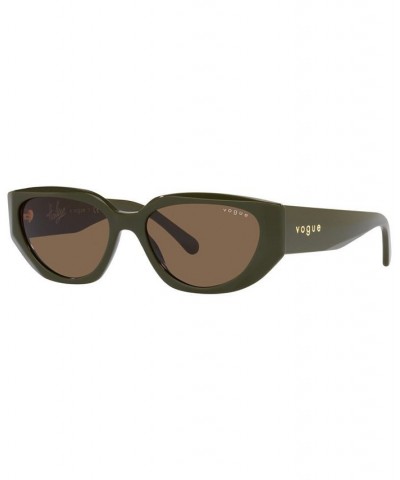 Hailey Bieber x Vogue Eyewear Women's Sunglasses VO5438S 52 Hunter Green $12.87 Womens