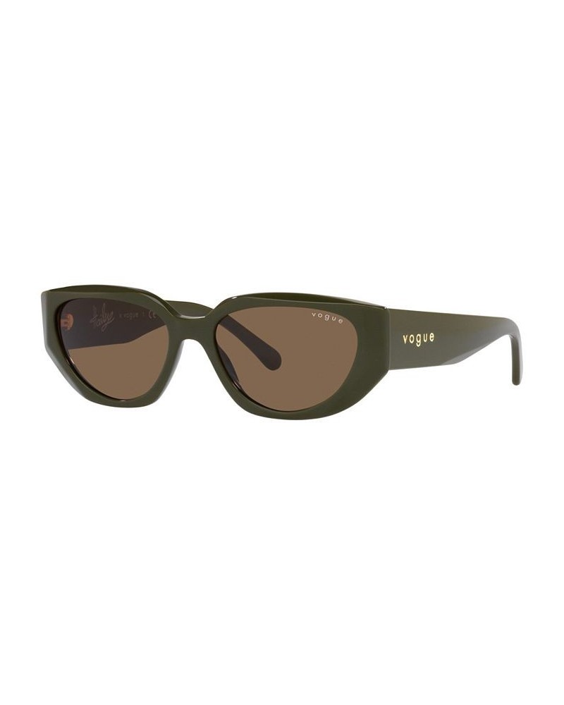 Hailey Bieber x Vogue Eyewear Women's Sunglasses VO5438S 52 Hunter Green $12.87 Womens