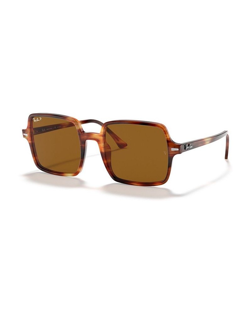 SQUARE II Polarized Sunglasses RB1973 53 STRIPPED HAVANA/BROWN POLAR $60.48 Unisex