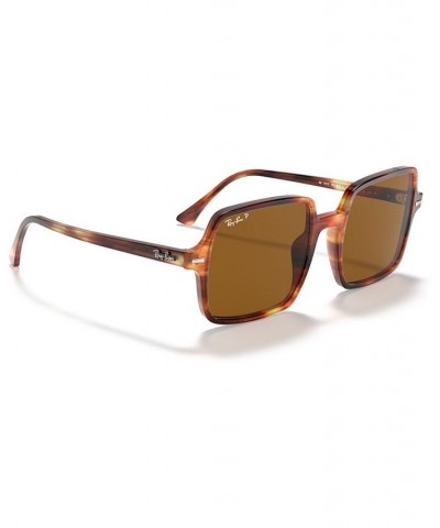 SQUARE II Polarized Sunglasses RB1973 53 STRIPPED HAVANA/BROWN POLAR $60.48 Unisex